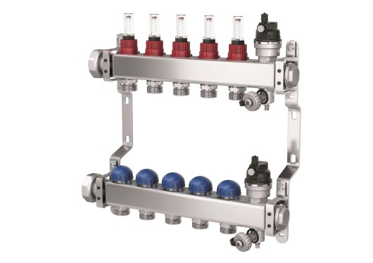 Purmo rozdzielacz PREMIUM z rotametrami 4 obiegi stal nierdzewna