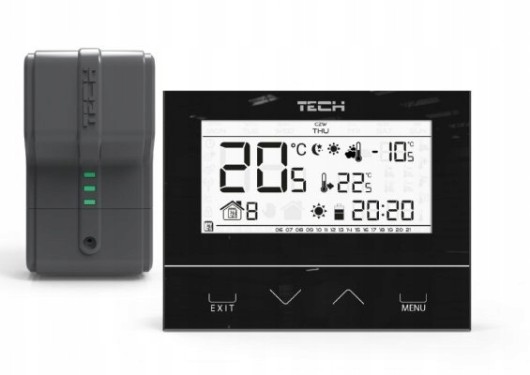 Tech sterownik ST-292V2 pokojowy bezprzewodowy dwustanowy czarny