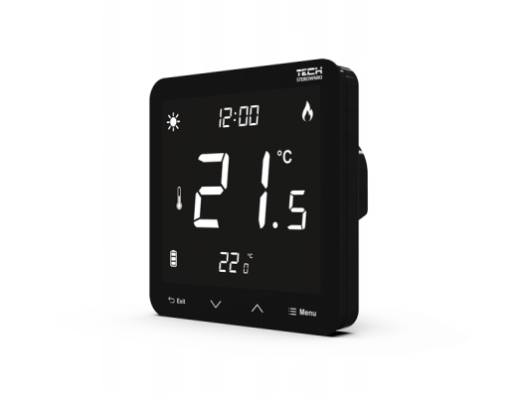 Tech ST-297z v3 przewodowy regulator pokojowy dwustanowy czarny zasilany 230V