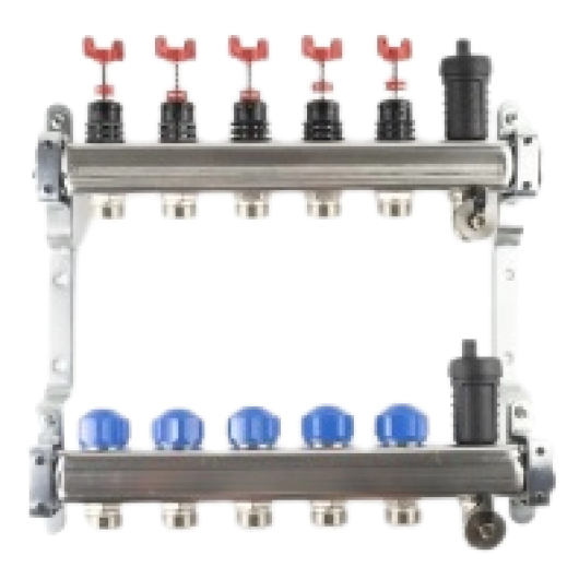 Kisan KRIPT 10 obwodów rozdzielacz ze stali nierdzewnej z przepływomierzami