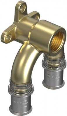 Wavin Tigris kolano ścienne przelotowe GW fi 16x1/2" M5 c/z woda PN10