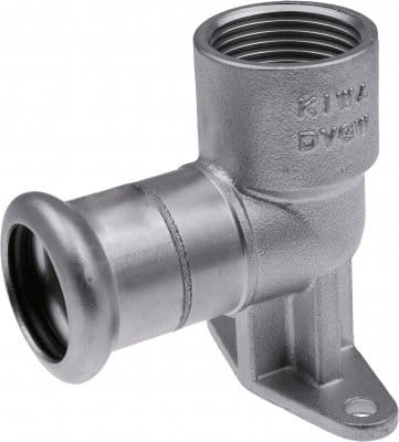 Kan-therm Inox Press kolano  pod baterię z uszami 22 x 3/4" L-63mm