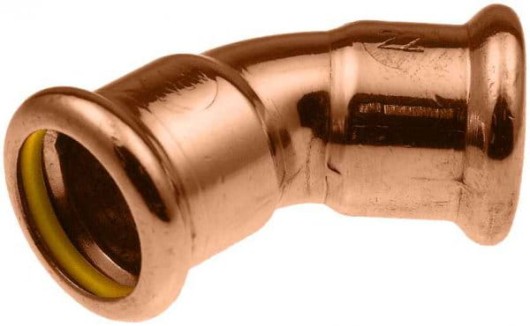 Kan-therm Copper Gas kolano  zaprasowane DN 22 45°